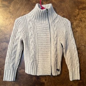 NWT Abercrombie & Fitch XS cable knit moto sweater.